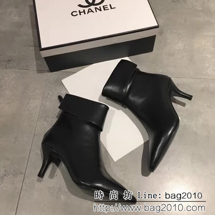 CHANEL香奈兒 19ss專櫃最新 專櫃定制 皺牛皮單鞋 黑色 QZS2010